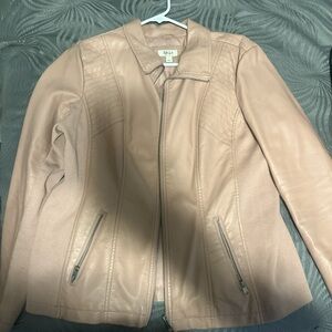 Style & Co. Beige Leather Jacket